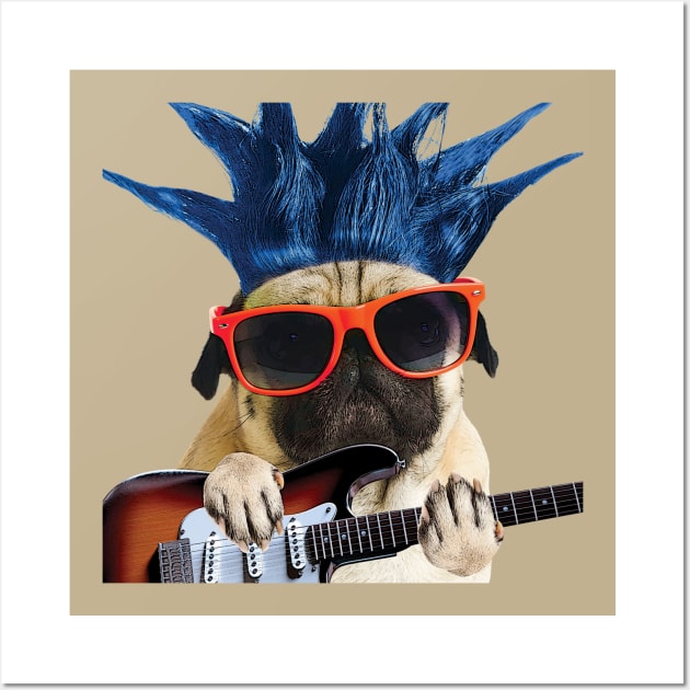 Pug Rock You Wall Art by Porama95